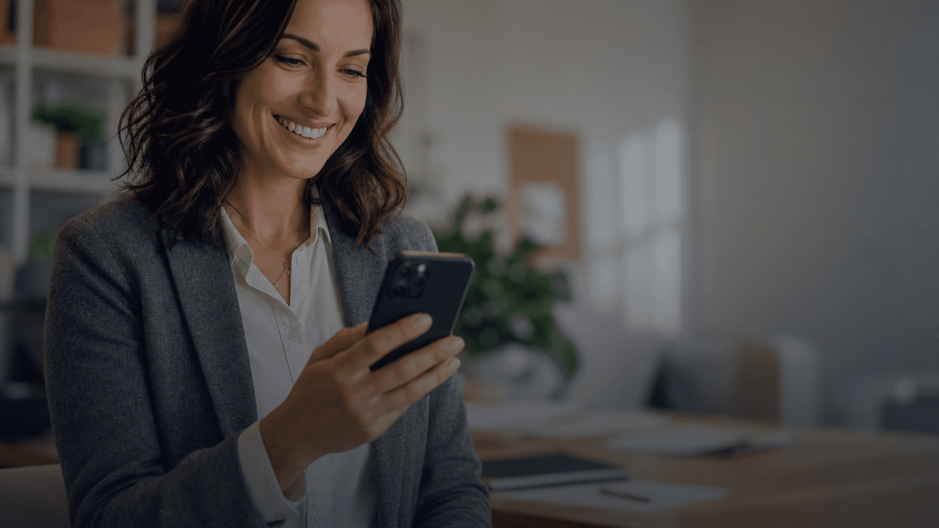 Business owner reading a lead notification on their phone