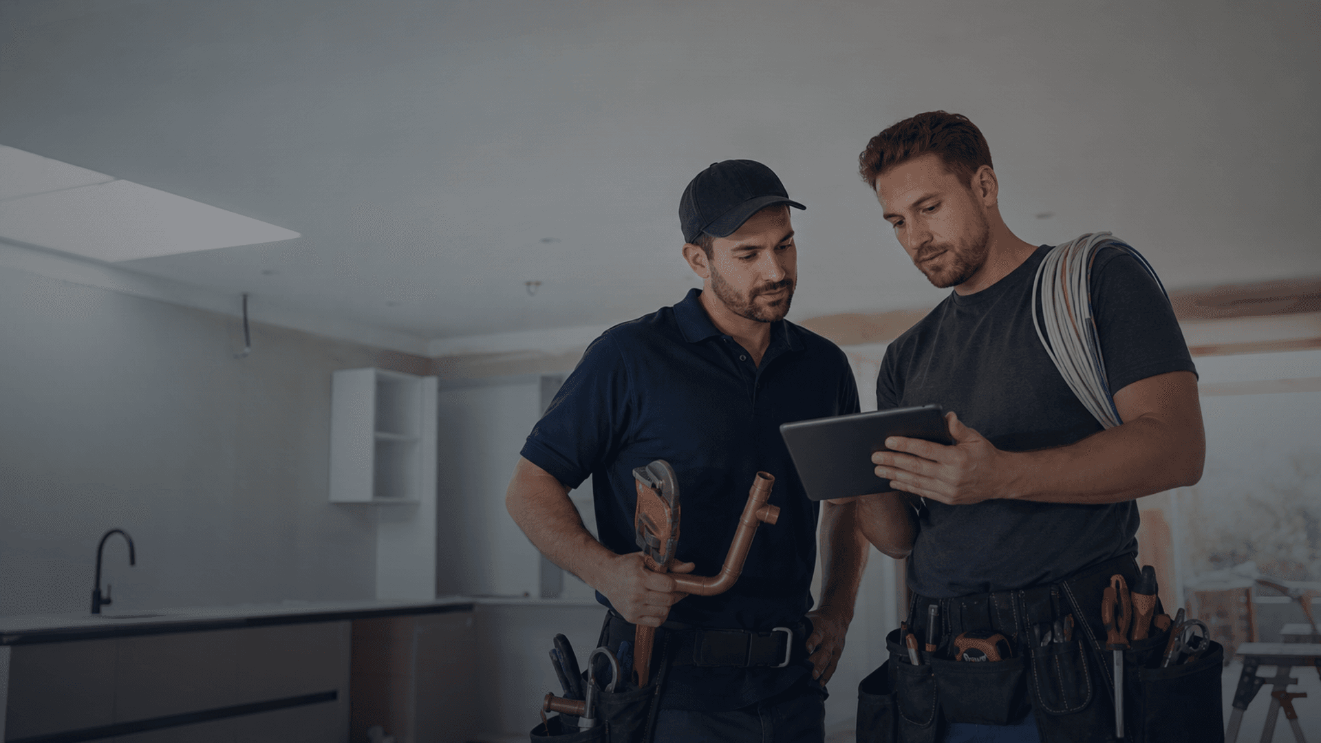Technician working on a service job
